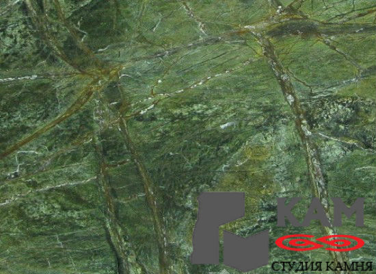 Натуральный камень мрамор Forest Green (зеленый)